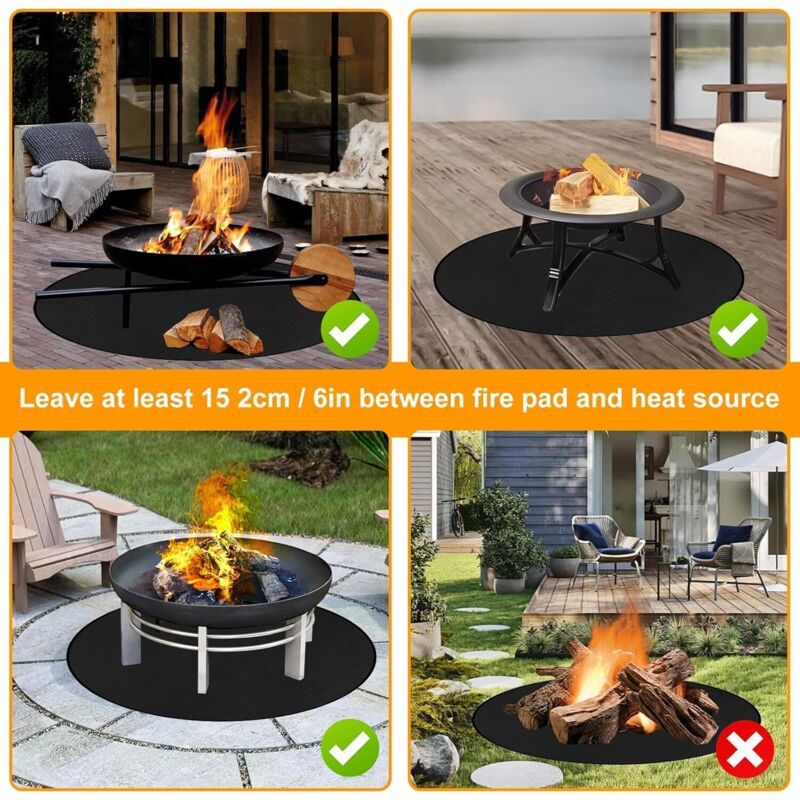Round Fireproof Barbecue Mat 120cm-DELIVERY ONLY