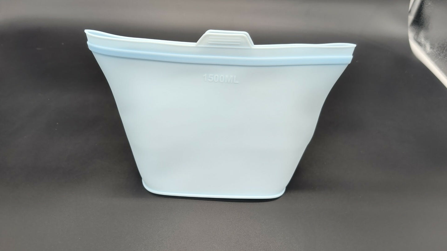 Premium Food Grade Silicone Storage Bag, Reusable Stand-Up Food Pouches-Set - Freezer to Microwave