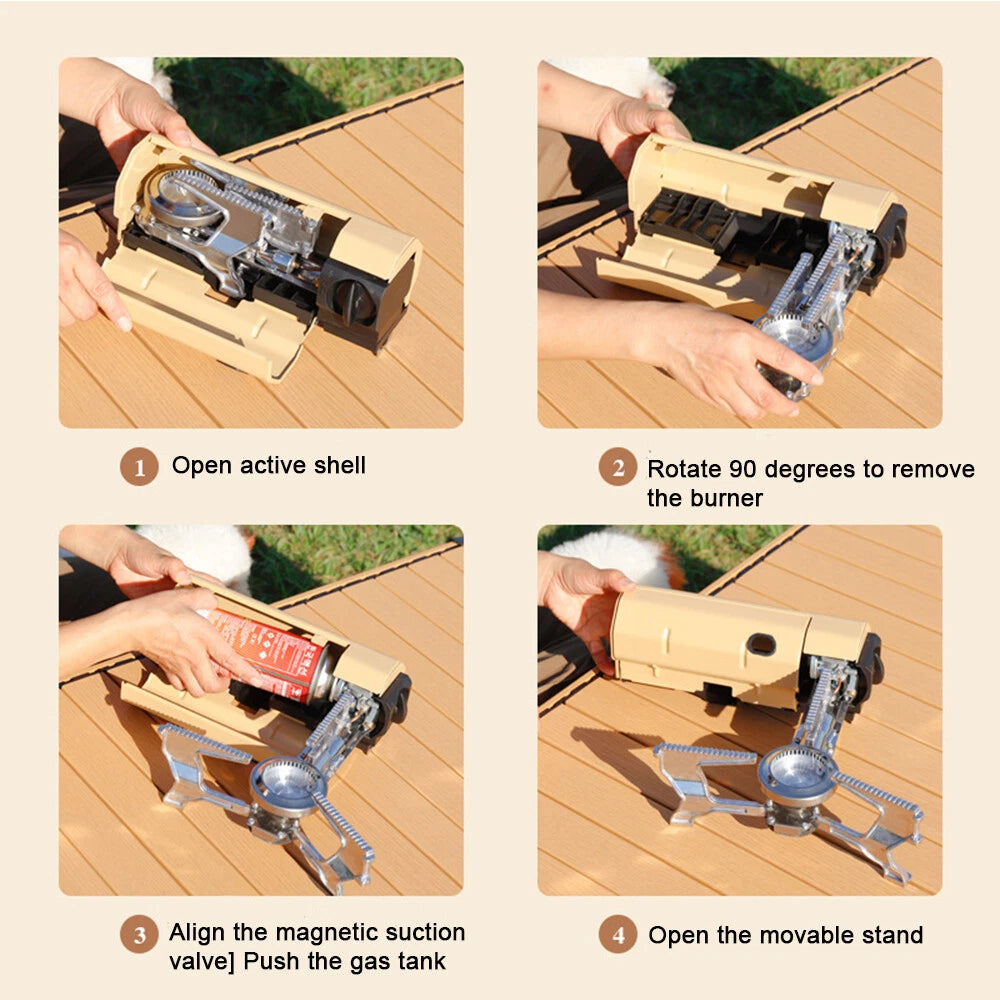 Foldable Portable Butane Stove 2600W Camping Stove Outdoor Cooking Gas Stove