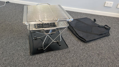 Stainless Steel Folding BBQ Stove, fire pit with adjustable height
