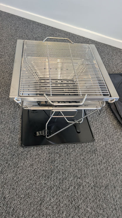 Stainless Steel Folding BBQ Stove, fire pit with adjustable height