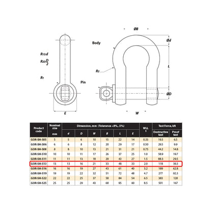 Galvonised Bow Shackle 13mm 2 Tonne