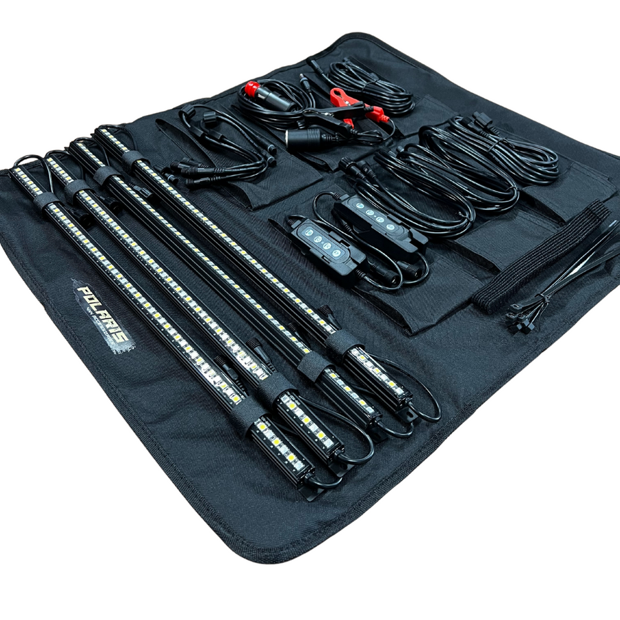 Polaris Camping LED Light Bar Kit – 4 × 500mm | Tri-Colour &amp; Anti-Bug Amber