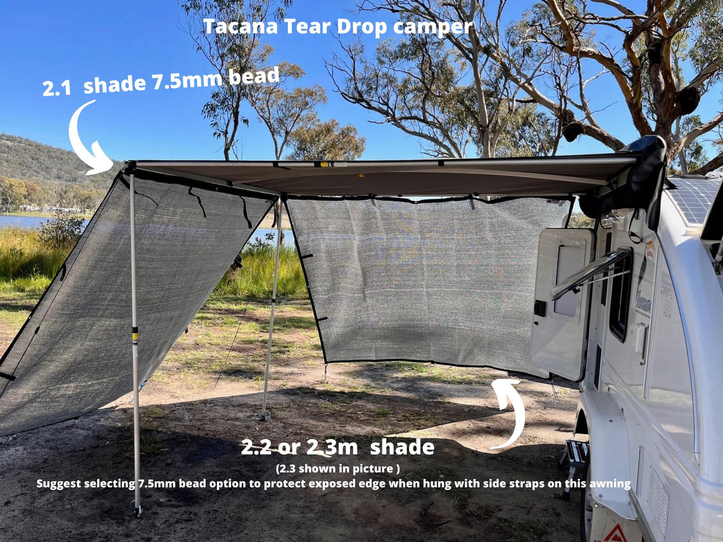 2.1m x 2m Cool Shade Privacy Screen (2m Drop)