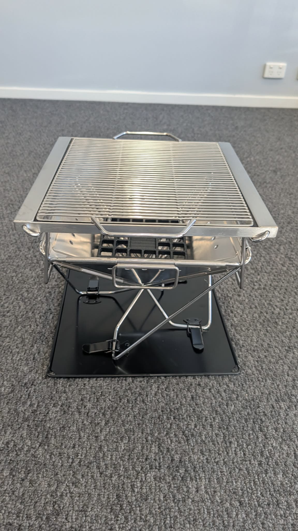 Stainless Steel Folding BBQ Stove, fire pit with adjustable height