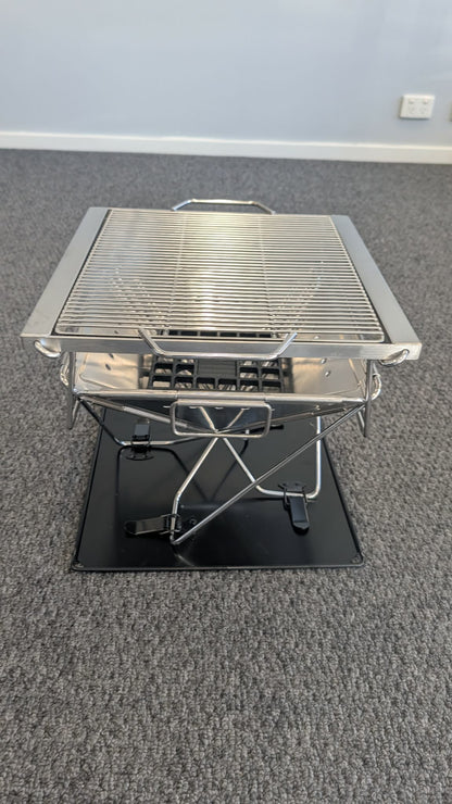 Stainless Steel Folding BBQ Stove, fire pit with adjustable height