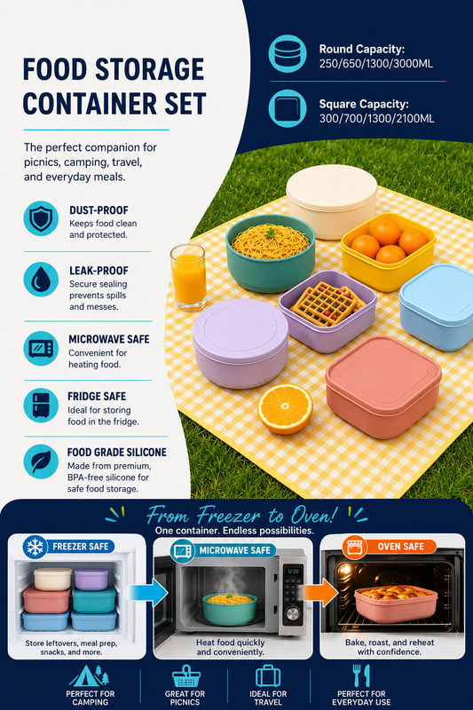 Silicone Food Storage Boxes - Freezer to Oven