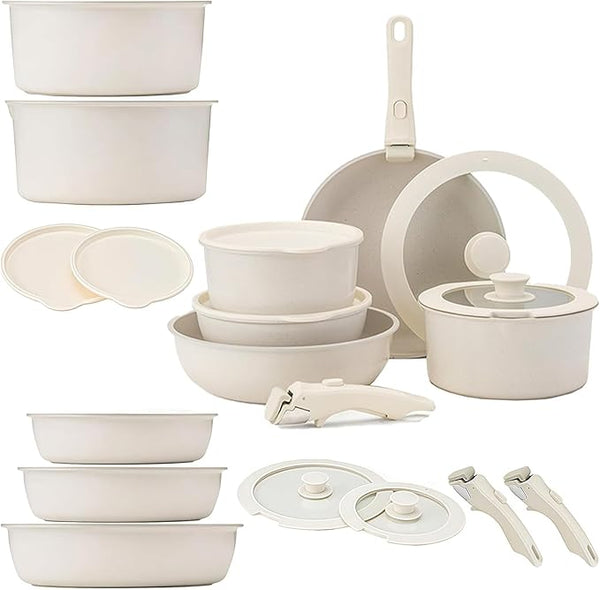 Cookware set with detachable handles 11 piece set