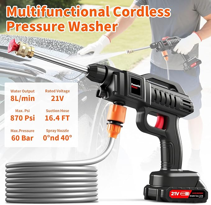 Cordless High Pressure Car Washing Water Gun
