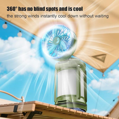 Solar Camping Lantern - Tent Light with Fan