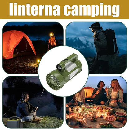 Solar Camping Lantern - Tent Light with Fan