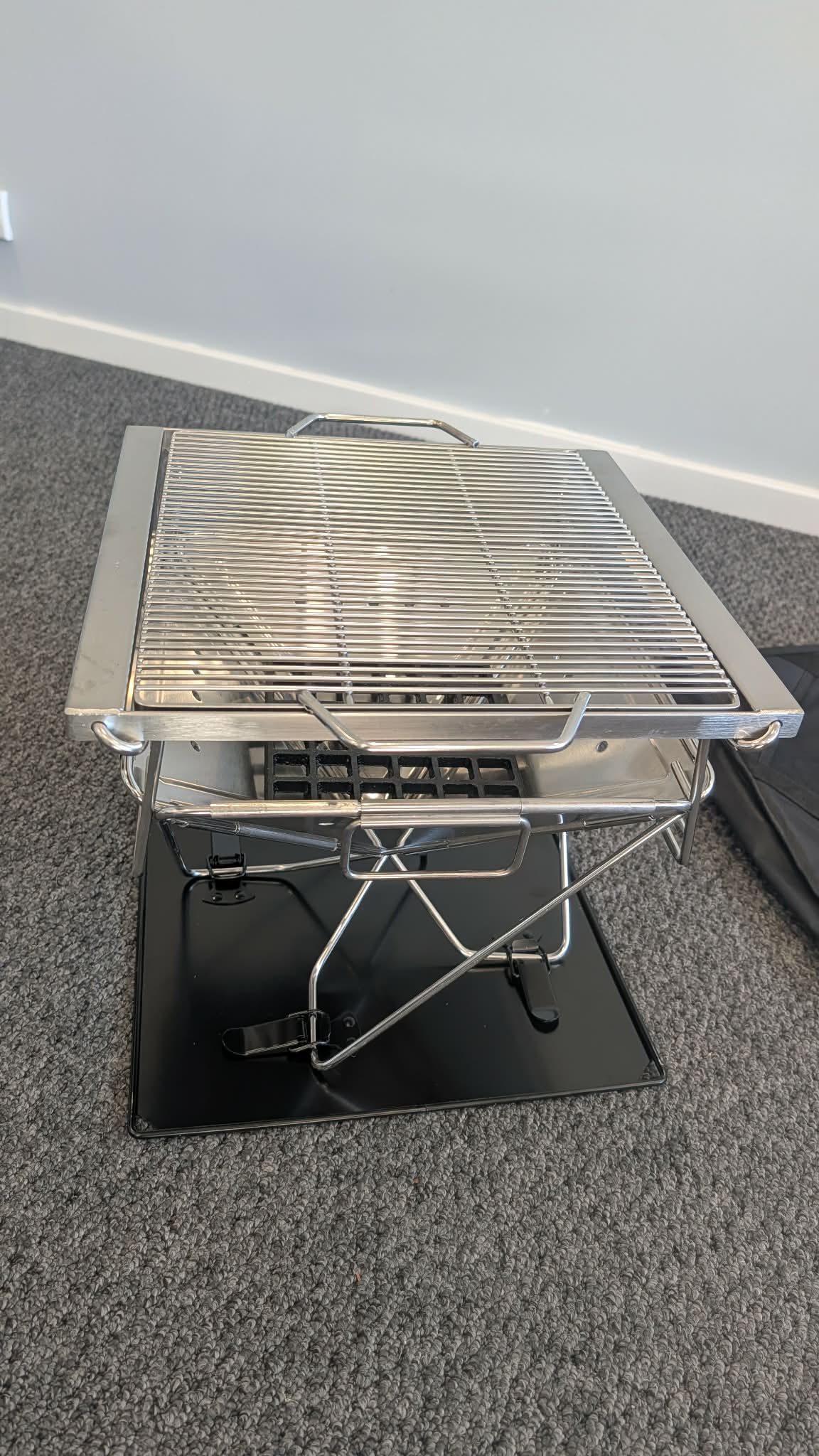 Stainless Steel Folding BBQ Stove, fire pit with adjustable height