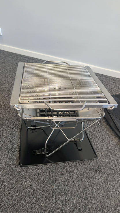 Stainless Steel Folding BBQ Stove, fire pit with adjustable height
