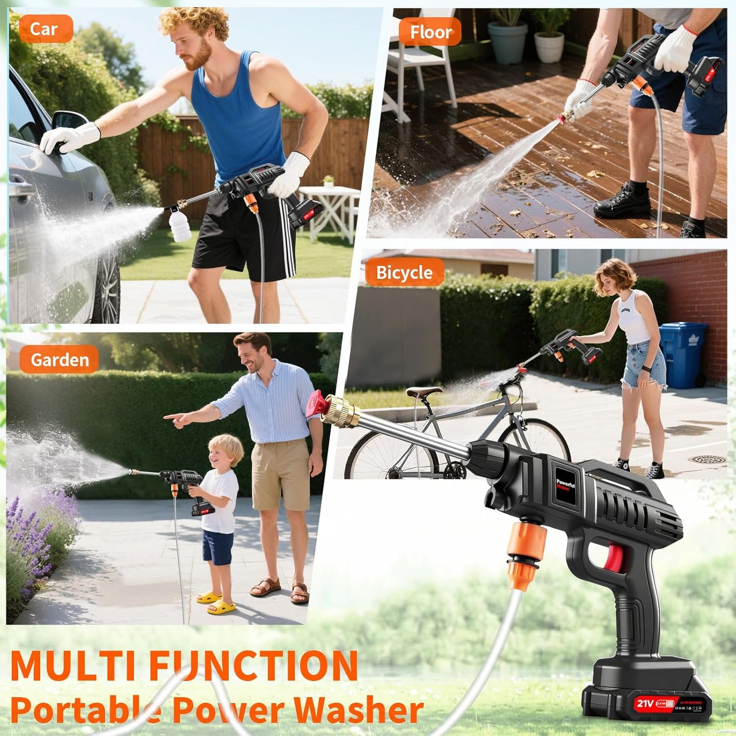 Cordless High Pressure Car Washing Water Gun