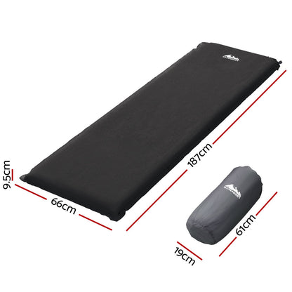 Self Inflating Mattress - Single Black - DELIVERY ONLY