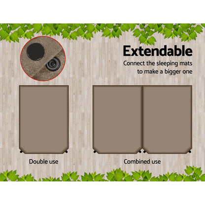 Self Inflating Mattress 10CM -  Double Coffee - DELIVERY ONLY
