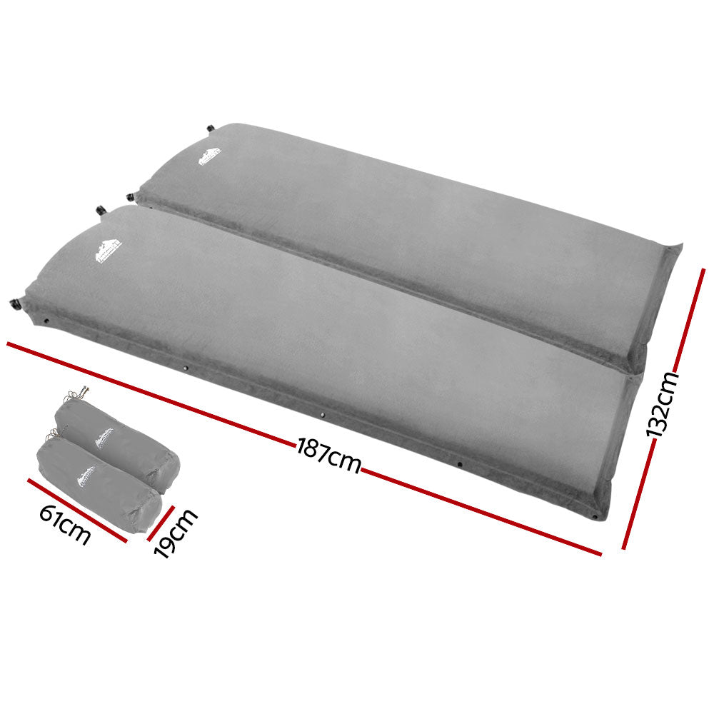Self Inflating Mattress - Double Set Grey - DELIVERY ONLY