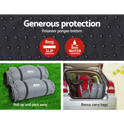 Self Inflating Mattress - Double Set Grey - DELIVERY ONLY