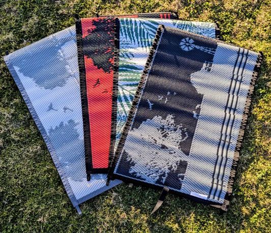 fan of 4 poly door mats