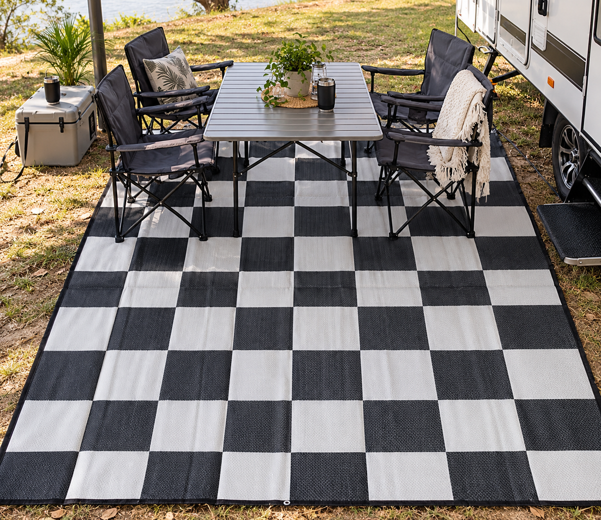 Gazebo Checker Board Design Recycled Camping Mat