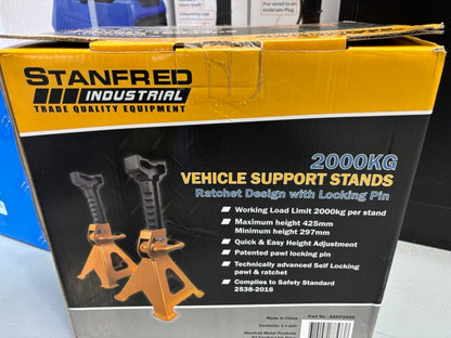 Stanfred Jack Stands 200 With Locking Pin0kg Ratchet Type
