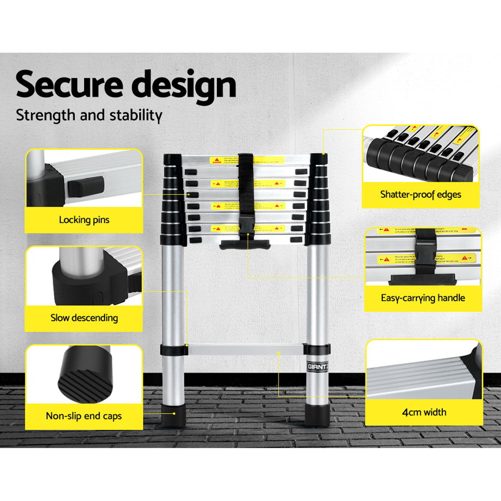 2.6M Telescopic Ladder Aluminium - DELIVERY ONLY