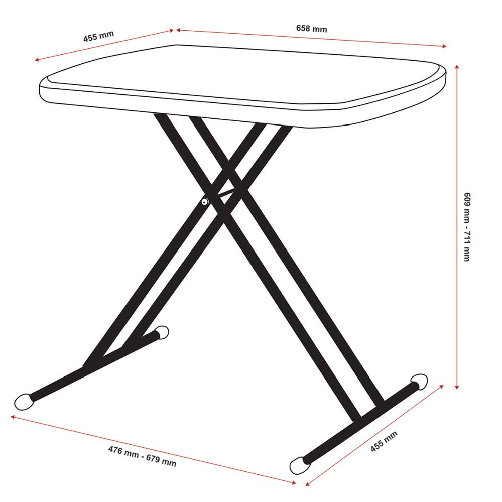 Personal Folding Table Almond White