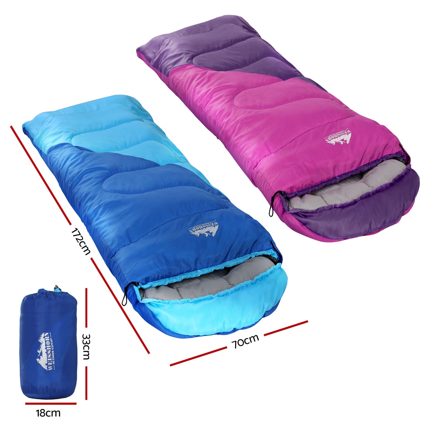 Sleeping Bag Set of 2 Kids Single - Buy two and Save - DELIVERY ONLY