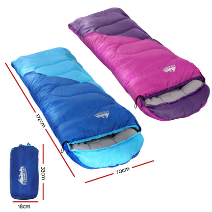 Sleeping Bag Set of 2 Kids Single - Buy two and Save - DELIVERY ONLY