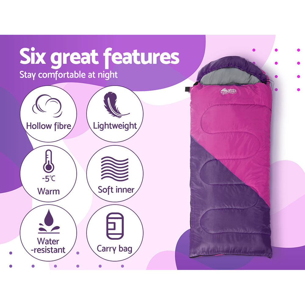 Sleeping Bag Kids - Single - Pink - DELIVERY ONLY