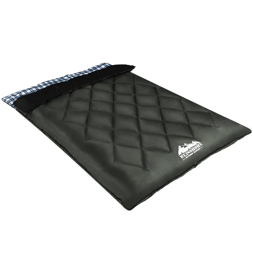 Sleeping Bag Double w/Pillow Thermal-  Grey - DELIVERY ONLY