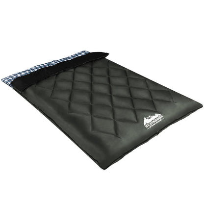 Sleeping Bag Double w/Pillow Thermal-  Grey - DELIVERY ONLY
