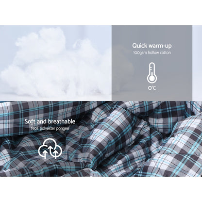 Sleeping Bag Single Thermal - Blue - DELIVERY ONLY