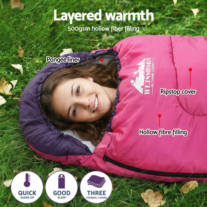 Sleeping Bag - Single - Pink - DELIVERY ONLY