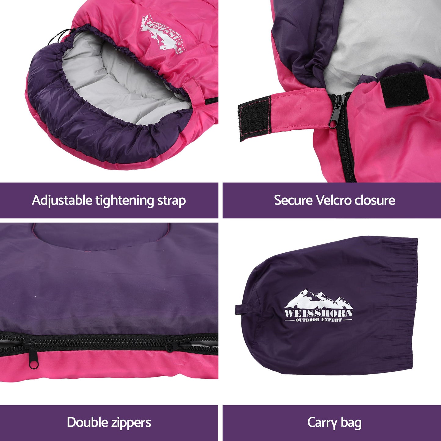 Sleeping Bag - Single - Pink - DELIVERY ONLY