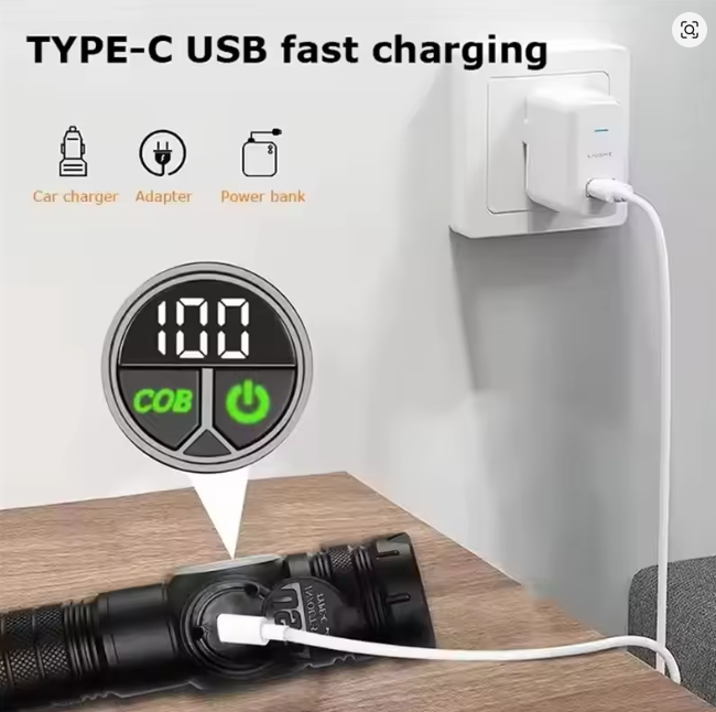 USB LED Rechargeable Flashlight