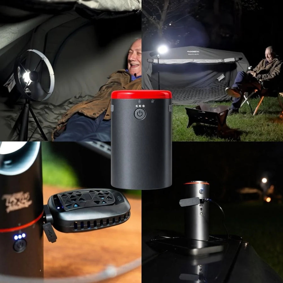Portable Fan, Powerbank, Camp Light & Mozzie Repellent