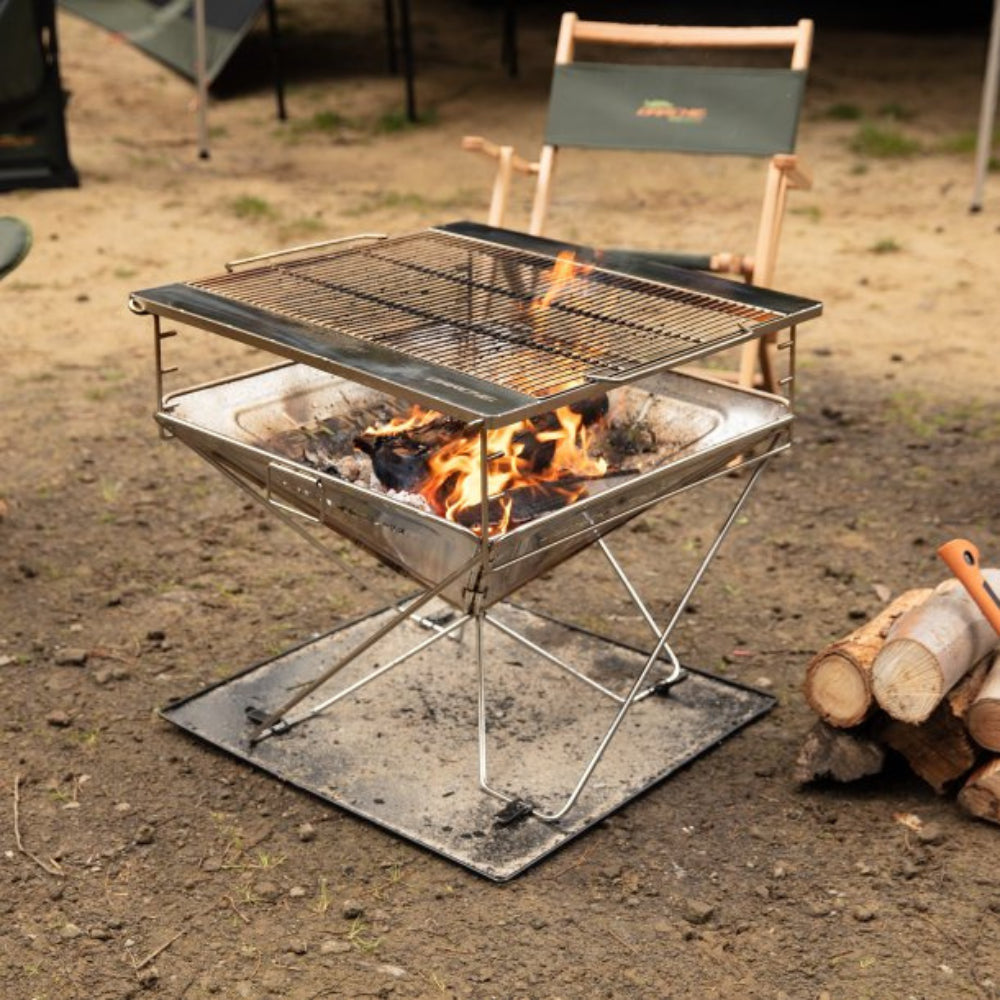 Stainless Steel Folding BBQ Stove, fire pit with adjustable height