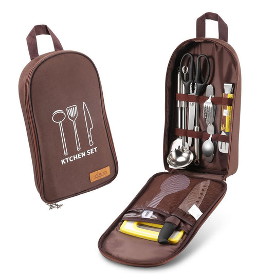 Kitchen Utensil Organizer – Durable Travel Storage Bag (Brown)-Tools not inc- DELIVERY ONLY
