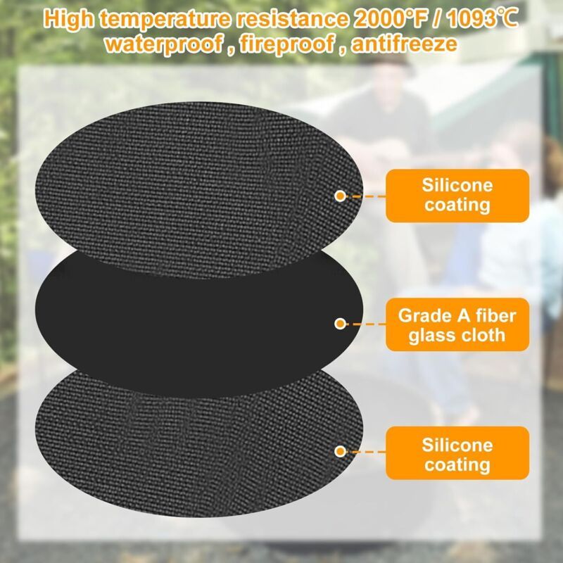 Round Fireproof Barbecue Mat 120cm-DELIVERY ONLY