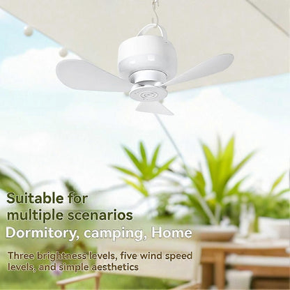 Camping Fan with LED Light Portable Rechargeable-DELIVERY ONLY