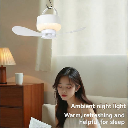 Camping Fan with LED Light Portable Rechargeable-DELIVERY ONLY
