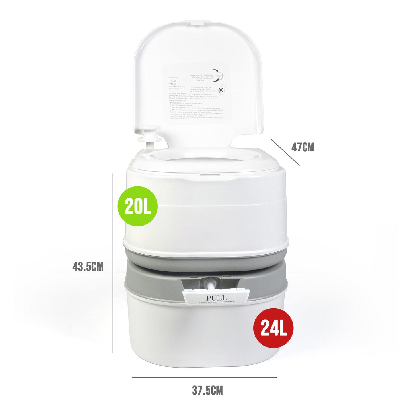 24L Portable Camping Toilet-DELIVERY ONLY