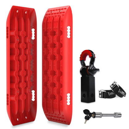 X-BULL Hitch Receiver 5T Recovery Receiver With 2PCS Recovery tracks Boards Gen2.0 Red - DELIVERY ONLY