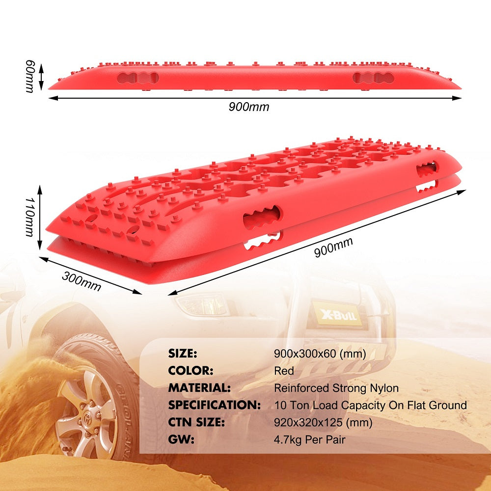 X-BULL Hitch Receiver 5T Recovery Receiver With 2PCS Recovery tracks Boards Gen2.0 Red - DELIVERY ONLY