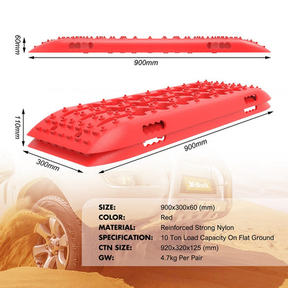 X-BULL Hitch Receiver 5T Recovery Receiver With 2PCS Recovery tracks Boards Gen2.0 Red - DELIVERY ONLY