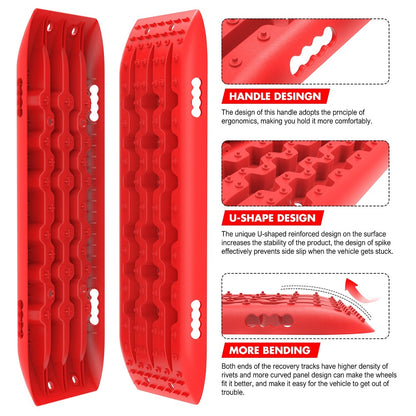X-BULL Hitch Receiver 5T Recovery Receiver With 2PCS Recovery tracks Boards Gen2.0 Red - DELIVERY ONLY