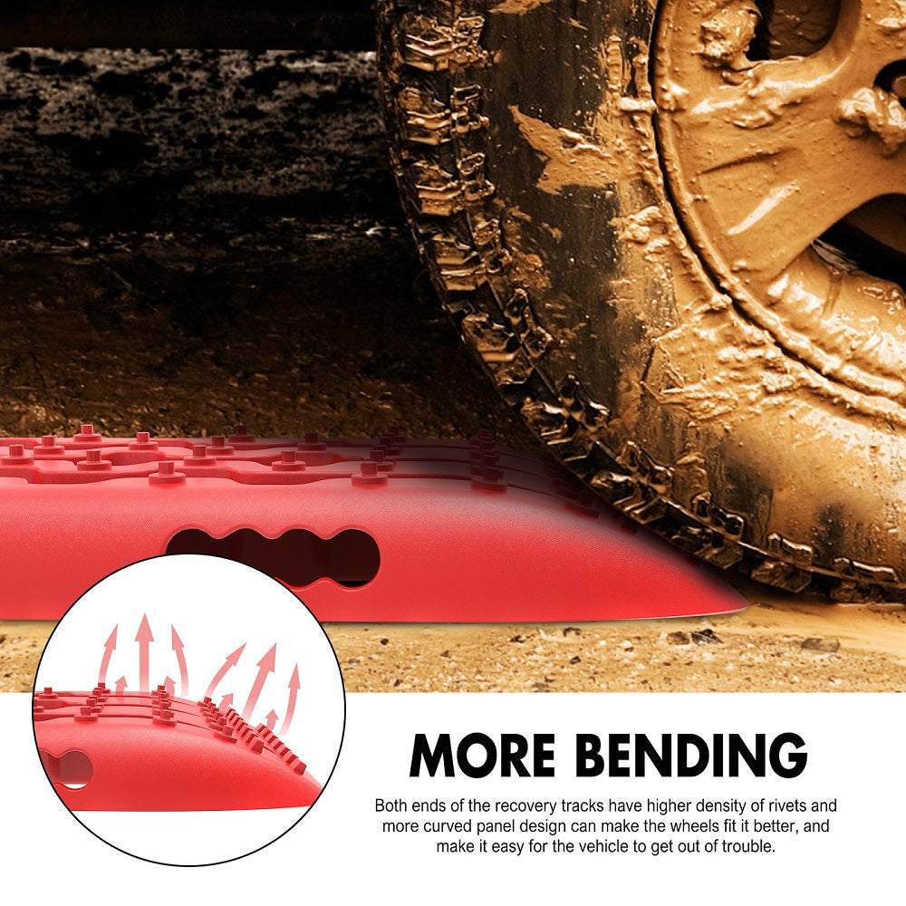 X-BULL Hitch Receiver 5T Recovery Receiver With 2PCS Recovery tracks Boards Gen2.0 Red - DELIVERY ONLY