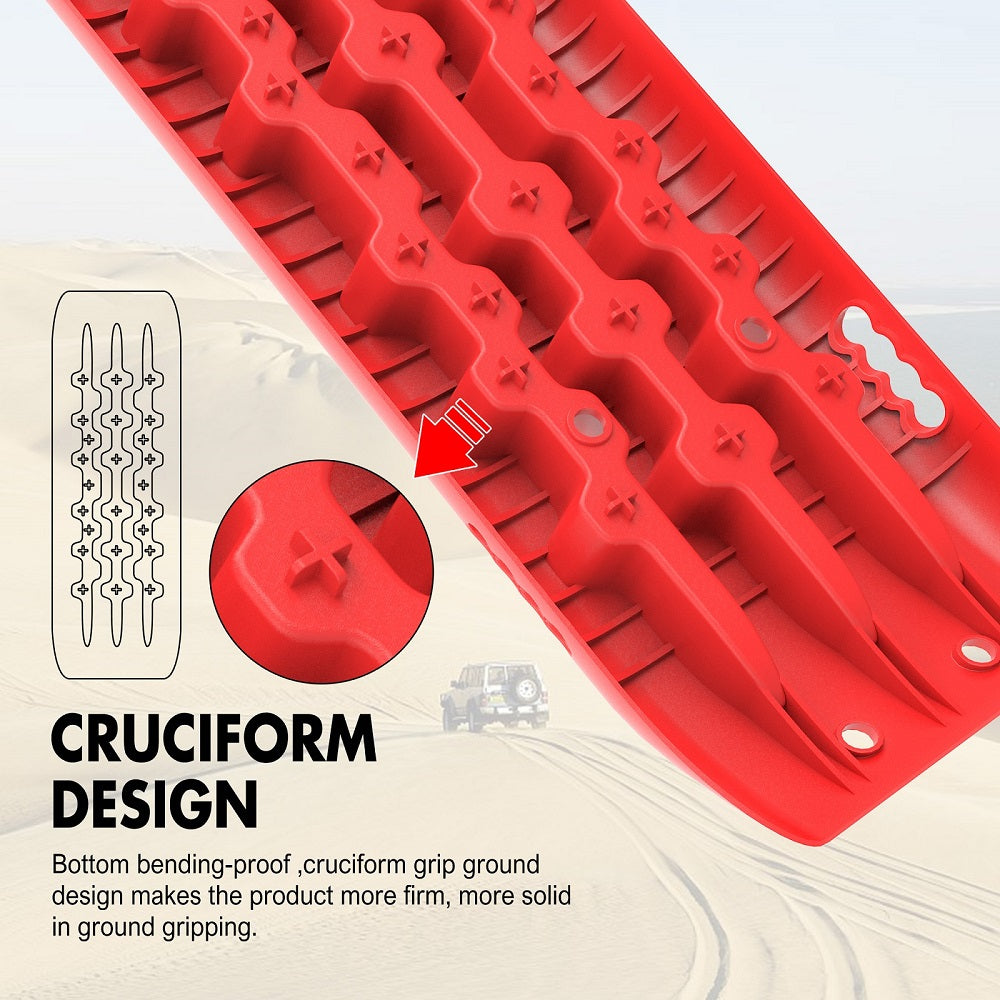 X-BULL Hitch Receiver 5T Recovery Receiver With 2PCS Recovery tracks Boards Gen2.0 Red - DELIVERY ONLY