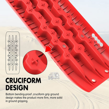 X-BULL Hitch Receiver 5T Recovery Receiver With 2PCS Recovery tracks Boards Gen2.0 Red - DELIVERY ONLY